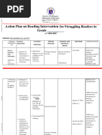 Action Plan On Reading Intervention For Struggling Readers