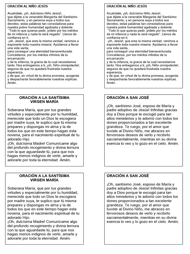 Oraciones a Jesús, María y San José | PDF | Oración | María, madre de Jesús