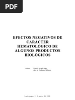Efectos negativos de carácter hematológico de algunos productos biológicos - Trombocitopenia