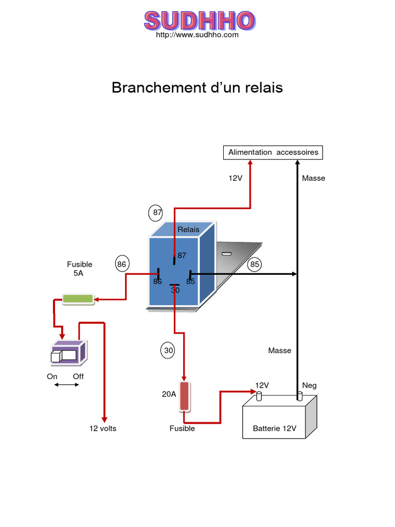 Branchement d'un relais 12V PDF — free download