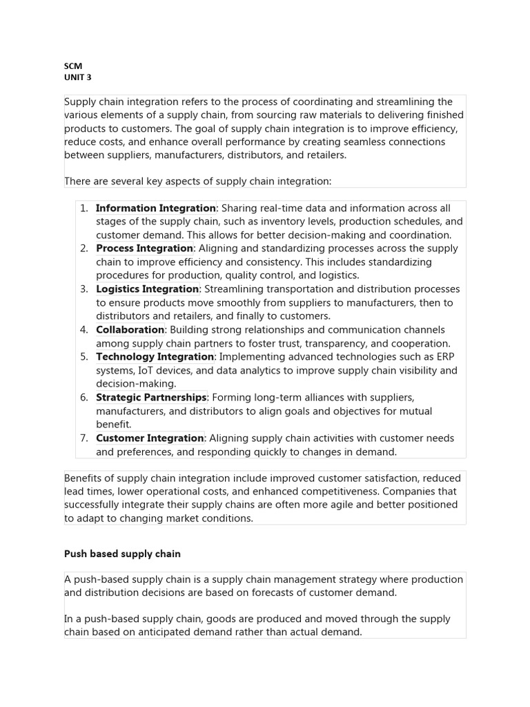 Supply Chain Integration & Strategies | PDF | Supply Chain | Logistics