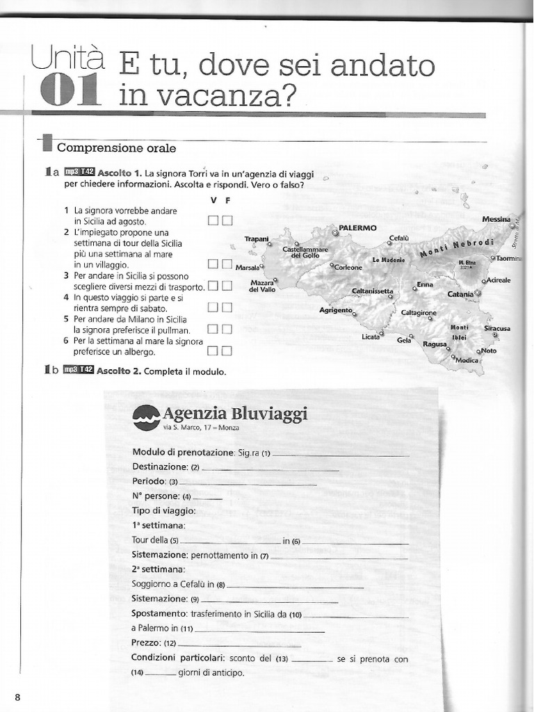Nuovo Contatto A2 EXERCÍCIOS Unidade 1 | PDF