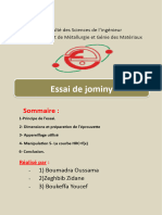 Essai de Jominy: Sommaire