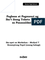 Pagbasa at Pagsusuri Q4 Module7