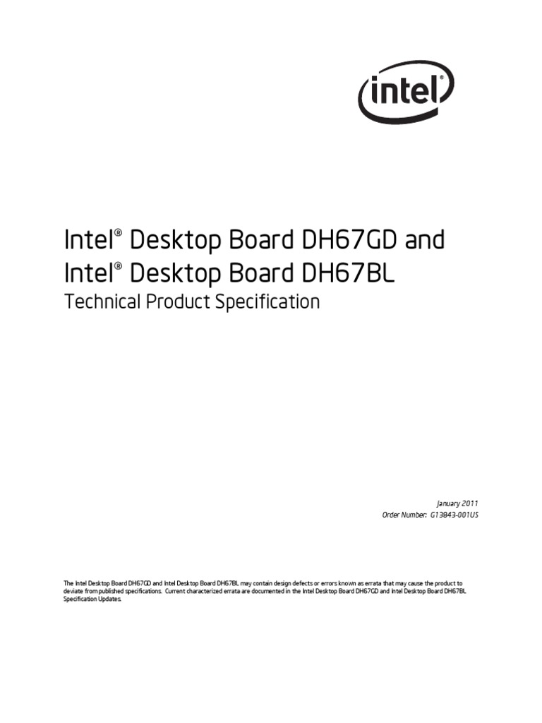 DH67GD DH67BL TechProdSpec | PDF | Hdmi | Usb