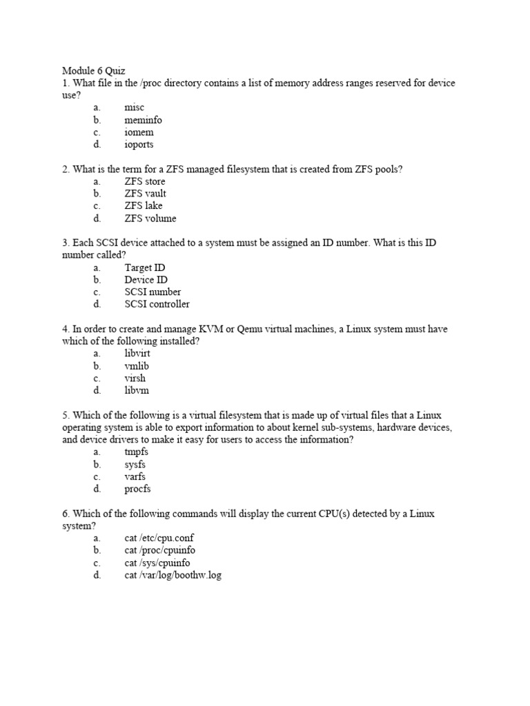 Module 6 Quiz | PDF
