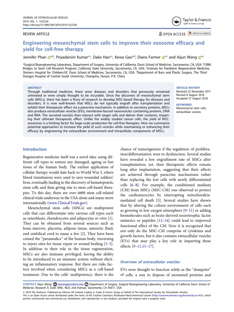 J Of Extracellular Vesicle 2018 Phan Engineering Mesenchymal Stem