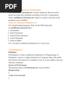 Conditional Statements in C Programming