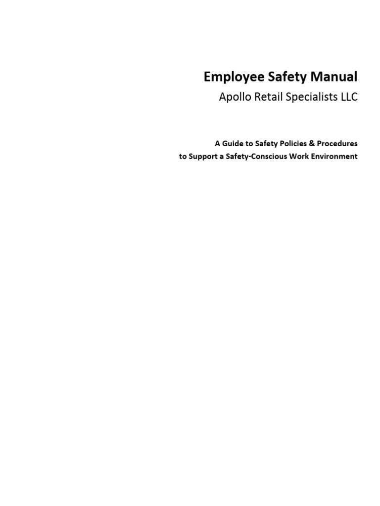 Employee safety manual apollo retail specialists llc pdf