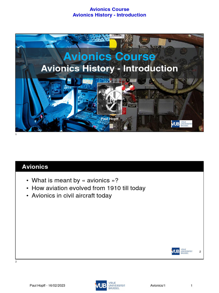 Avionics Course Avionics History PDF Avionics Cockpit
