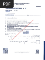 Mathematics Form 1 - Question Paper | PDF | Sphere | Area