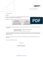Carta de Cuentas Corriente - Precision INTERTEK TESTING SERVICES PERU S.A