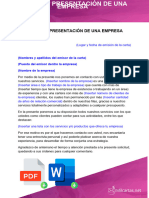 Carta de Presentacion de Una Empresa