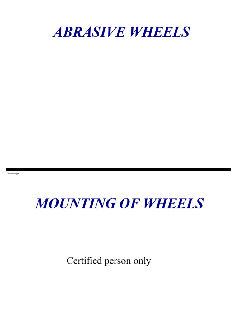 Abrasive Wheels | PDF | Occupational Safety And Health | Safety