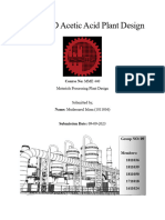 100 MTPD Acetic Acid Plant Design