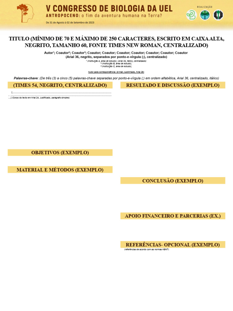 Modelo de Banner Acadêmico ABNT 90x120 | PDF | Design gráfico | Texto