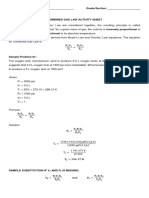 Combined Gas Law Activity Sheet