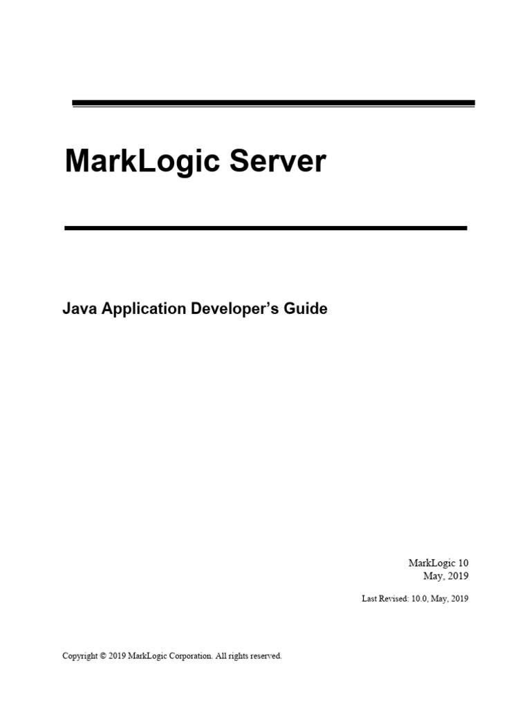 MarkLogic 10 Java Developer Guide | PDF | Metadata | Java (Programming ...