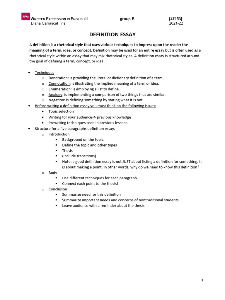 Written expression in en ii definition essay students pdf