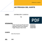 Universidad Privada Del Norte: Curso: Distribución Y Logística T2