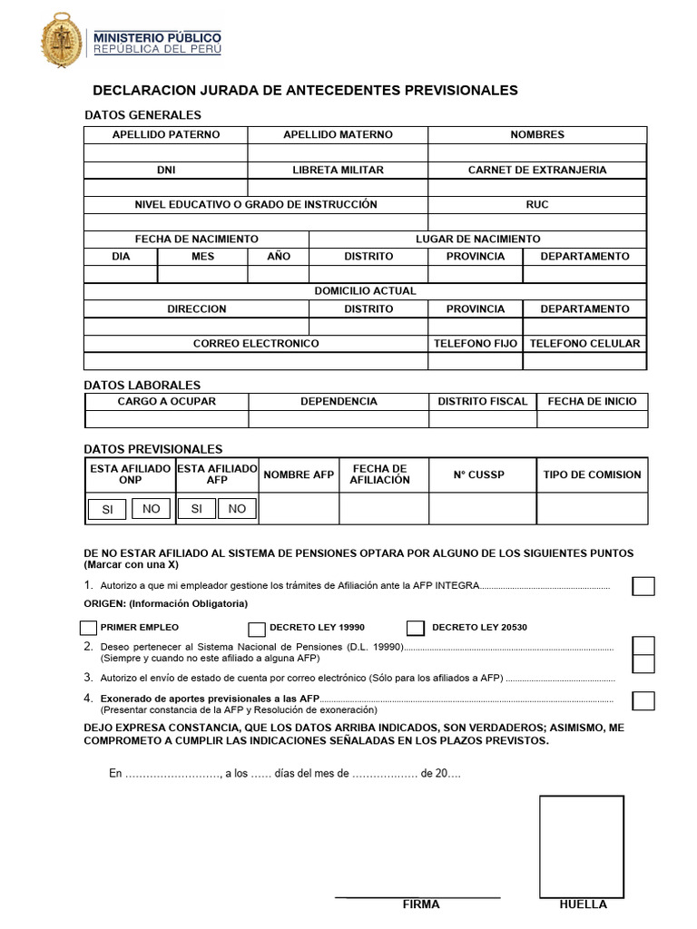 Fichas y Declaraciones Juradas | PDF | Documento de identidad | Parentesco