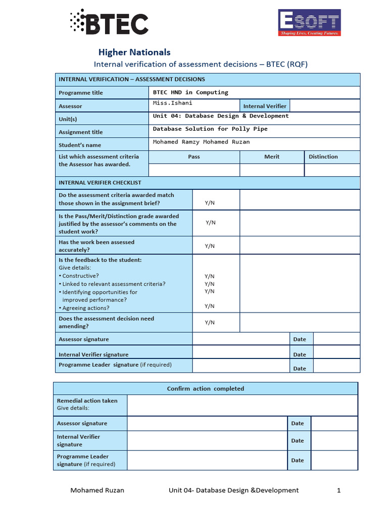 Database Design & Development Assignment | PDF | Databases | Relational ...