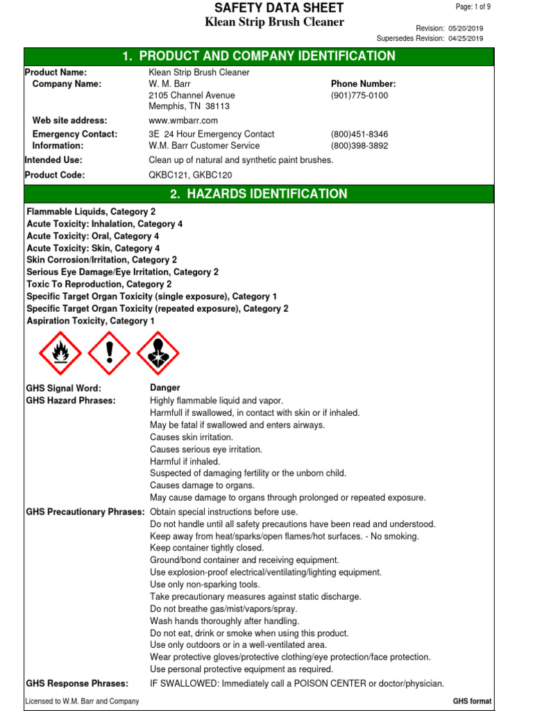Klean Strip Brush Cleaner Download Free PDF Ethanol Methanol