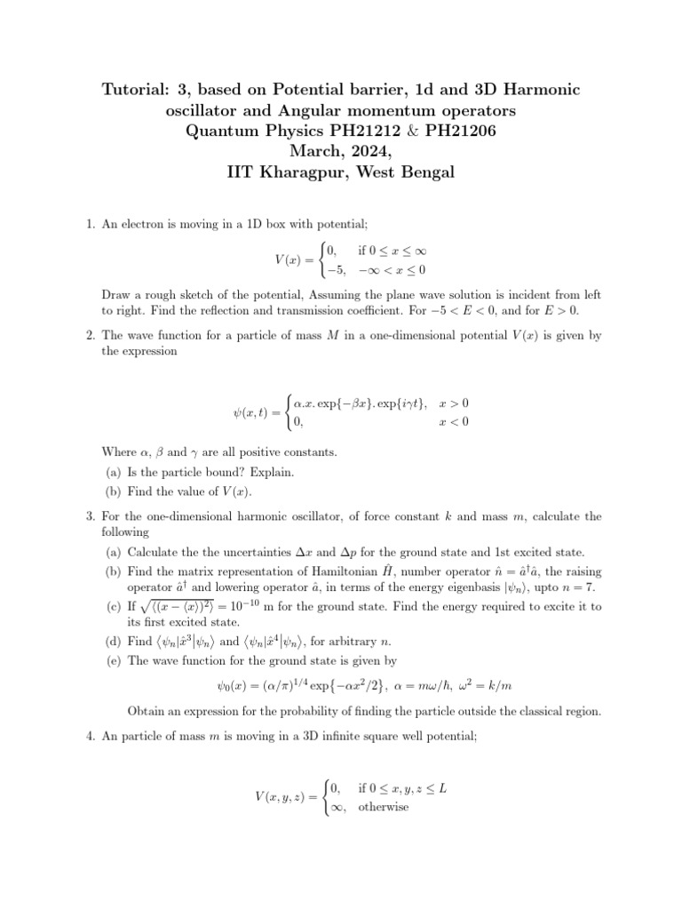 3D Harmonic Oscillator Constants of Motion | PDF | Applied Mathematics ...