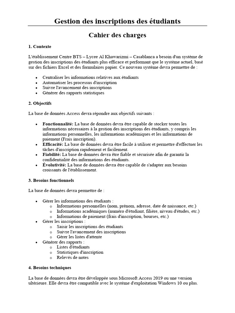 Gestion des Inscriptions Étudiantes Efficace | PDF | Bases de données ...