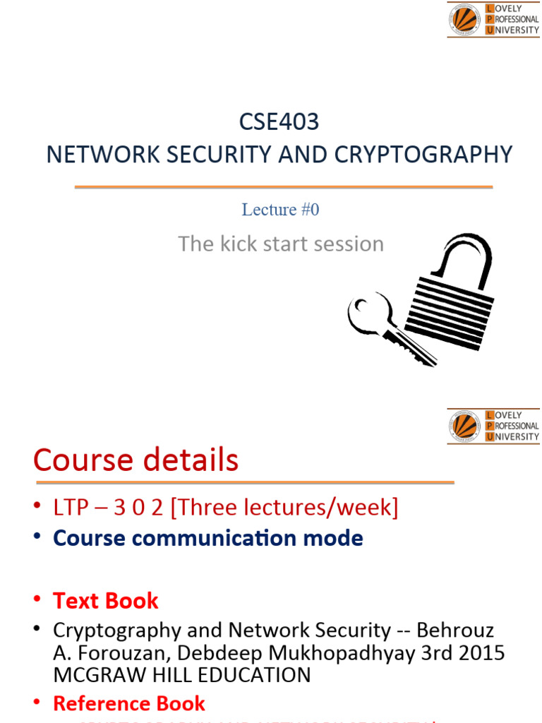 Network Security Course Overview | PDF | Cryptography | Public Key ...