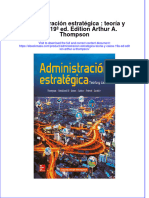 Administracion Estrategica Teoria Y Casos 19A Ed Edition Arthur A Thompson Download 2024 Full Chapter