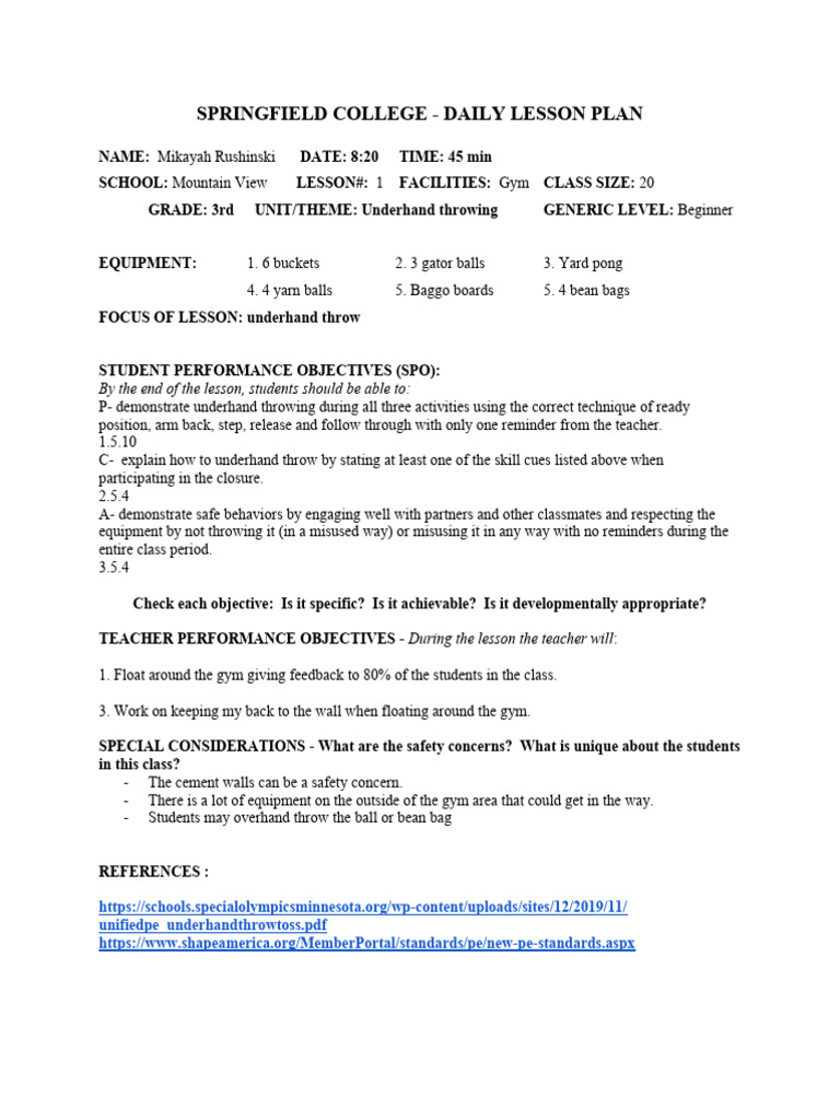 Yard Games Lesson 1 | PDF