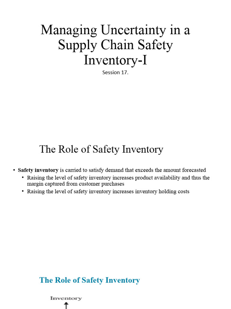 Safety Inventory Management in Supply Chains | PDF | Inventory | Demand
