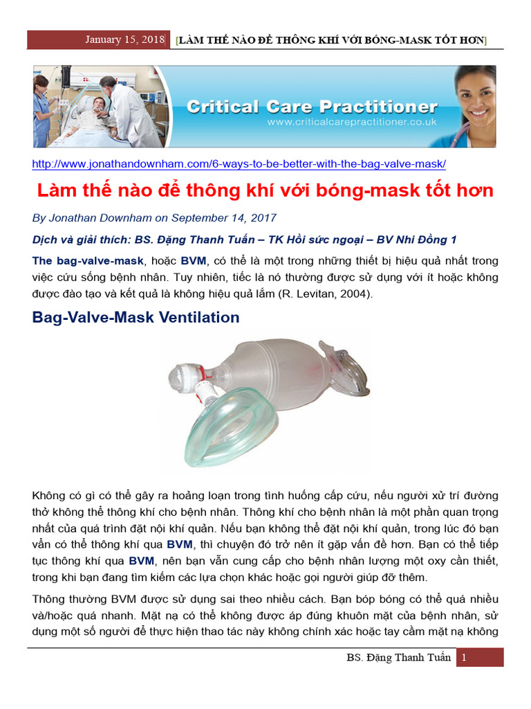 Làm thế nào để thông khí với bóng-Mask tốt hơn | PDF