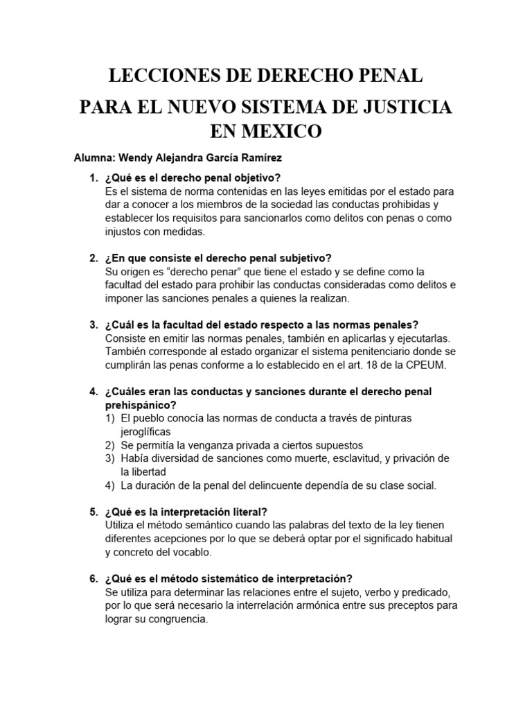 Lecciones De Derecho Penal Pdf Derecho Penal Justicia