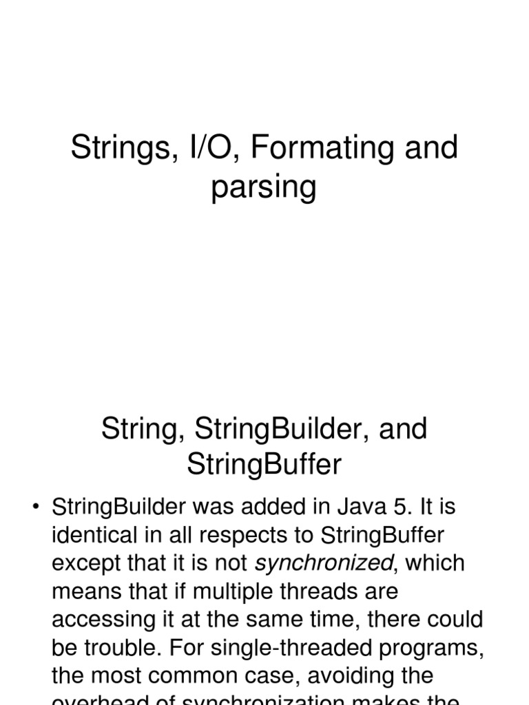 Java String Handling: StringBuilder vs StringBuffer | PDF