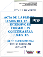 Acta Vacia de La Primera Sesion Del Taller Intensivo de Formacion Continua para Do 2023-2024