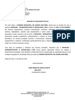 Atestado de Capacidade Técnica - Câmara