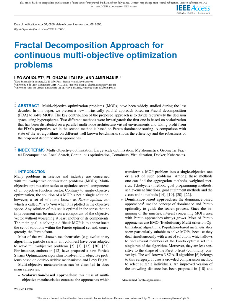 Fractal Decomposition for Multi-Objective Optimization | PDF ...