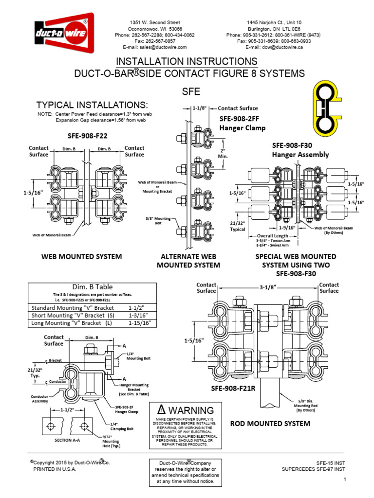 Installation Side Contact Conductor Bar Systems | PDF | Electrical ...