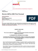 Decreto 1609 de 2002 Nivel Nacional