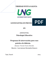 PROGRAMA DE INTERVENCIÓN PARA LAURA DISLEXIA (Psicologia Educativa)