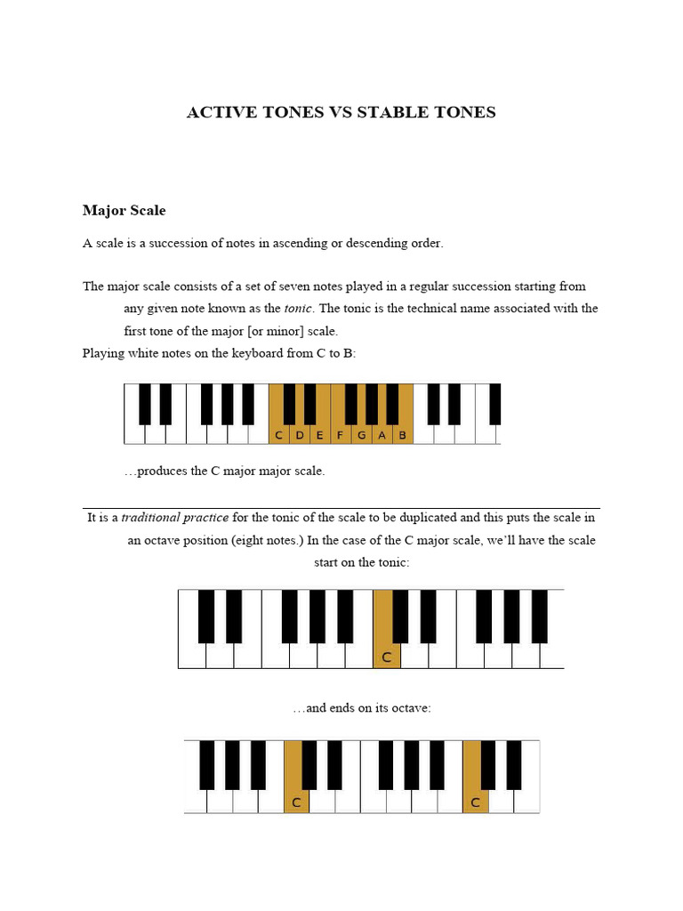 Active vs Stable Tones in Music | PDF | Scale (Music) | Pitch (Music)