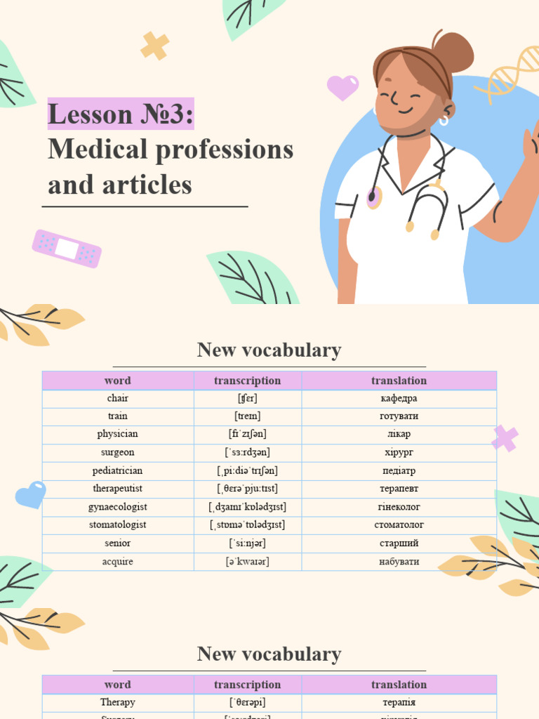 English for medical workers: Lesson 3 | PDF | Gynaecology | Medicine