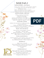 White Elegant Delicate Floral Wedding Menu (10 X 21 CM)