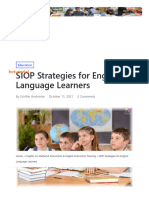 SIOP Strategies For English Language o