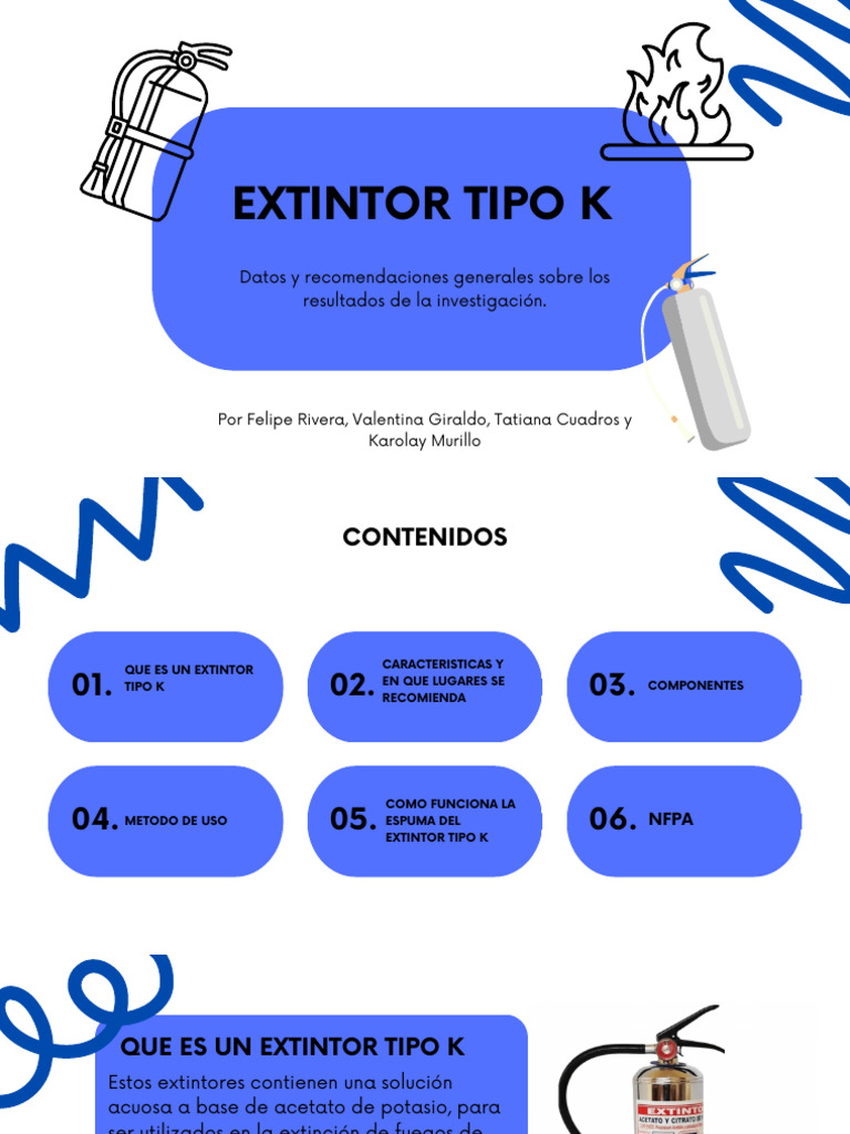 Extintor Tipo K: Características y Uso | PDF | Incendios | Petróleo