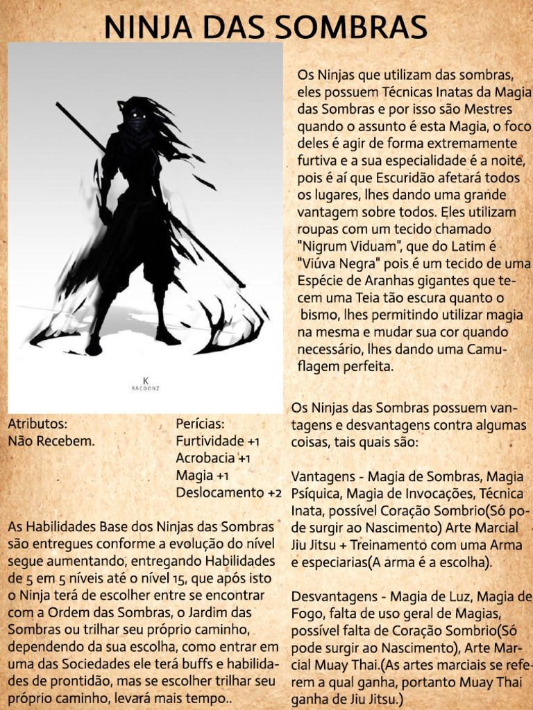 Sub-Classe Ninja das Sombras | PDF