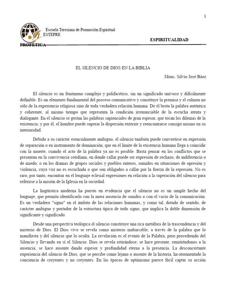 El Silencio de Dios en la Biblia | PDF | Dios