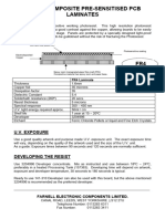 Fr4 and Composite Pre-Sensitised PCB Laminates: U.V. Exposure